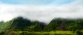 Cloudy mountains of flores, acores islands