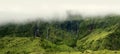 Cloudy mountains of flores, acores islands