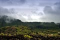 Cloudy mountains of flores, acores islands