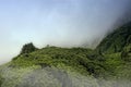 Cloudy mountains of flores, acores islands