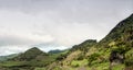 Cloudy mountains of flores, acores islands