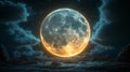 Cloudy night sky with a beautiful full moon Royalty Free Stock Photo