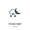 Cloudy night vector icon on white background. Flat vector cloudy night icon symbol sign from modern weather collection for mobile Royalty Free Stock Photo