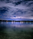 Cloudy Nightfall on the Beach Royalty Free Stock Photo