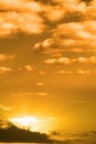 Cloudy orange sunset sky in the wild Atlantic way Royalty Free Stock Photo