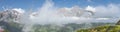 Cloudy panorama of the Hoher Tenn and the Grosses Wiesbachhorn Royalty Free Stock Photo