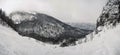 Cloudy panorama landscape in the slovenian alps Royalty Free Stock Photo