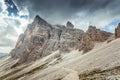 Cloudy panorama of Tofana di Rozes southern wall