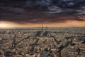 Cloudy Paris panorama Royalty Free Stock Photo