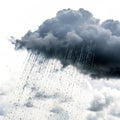 Cloudy rain storm on white background Royalty Free Stock Photo