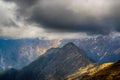 Cloudy rainy mountains, Himalayas, India