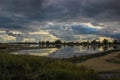 Cloudy river landscape