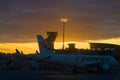 Cloudy September sunset on the Vantaa airport, Helsinki