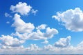 Cloudy serenity blue sky background with gentle and wispy clouds