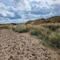 Cloudy Serenity: Formby Beach on a Misty Day
