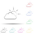 cloudy sign multi color style icon. Simple thin line, outline vector of weather icons for ui and ux, website or mobile application Royalty Free Stock Photo