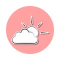 cloudy sign sticker icon. Simple thin line, outline vector of Weather icons for ui and ux, website or mobile application Royalty Free Stock Photo