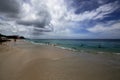 Cloudy skies on Nassau Beach Royalty Free Stock Photo