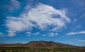 cloudy skies over mountains and vineyards on summer sunny day Royalty Free Stock Photo