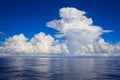 Cloudy skies and sea offshore Royalty Free Stock Photo