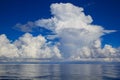 Cloudy skies and sea offshore Royalty Free Stock Photo