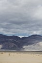 Cloudy sky above mountains and desert landscape Royalty Free Stock Photo