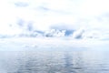 Cloudy sky above a quiet sea, seascape, sky background with place for text