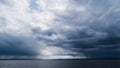 Cloudy sky above river Volga near Kazan, Russia