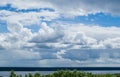 Cloudy sky above river Volga near Kazan, Russia Royalty Free Stock Photo