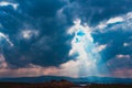 Cloudy sky above the road near mountains Royalty Free Stock Photo