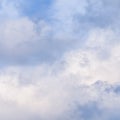 Cloudy sky background with pale pink clouds at sunset