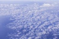 Cloudy sky background. View from the window airplane. Travel concept Royalty Free Stock Photo