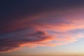 Cloudy sky during a beautiful calming sunset in the evening