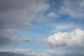 Cloudy sky on blue atmosphere