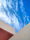 Cloudy sky from a building Royalty Free Stock Photo