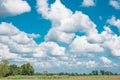 Cloudy sky with field Royalty Free Stock Photo