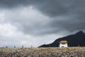 Cloudy sky outdoor house hill Royalty Free Stock Photo