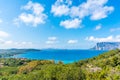 Cloudy sky over Capo Coda Cavallo in springtime Royalty Free Stock Photo