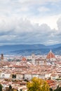 Cloudy sky over center of Florence city Royalty Free Stock Photo