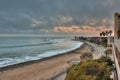 Cloudy sky over concrete boardwalk