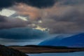 Cloudy sky over Eyjafjordur near Akureyri Iceland