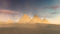 Cloudy sky over Great Pyramids of Giza at dusk 4K