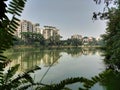 Cloudy Sky Over Gulshan Lake Area in Dhaka, Bangladesh Royalty Free Stock Photo