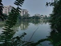 Cloudy Sky Over Gulshan Lake Area in Dhaka, Bangladesh Royalty Free Stock Photo