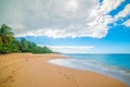 Cloudy sky over La Perle beach in Guadeloupe