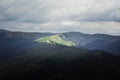 Cloudy sky over the mountain crests