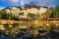 Cloudy Sky Over Mountains At A Banff Park Royalty Free Stock Photo