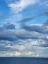 Cloudy sky over sea horizon,  Hua Hin Thailand Royalty Free Stock Photo