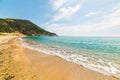 Cloudy sky over Solanas beach Royalty Free Stock Photo