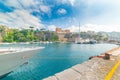 Cloudy sky over Sorrento harbor in springtime Royalty Free Stock Photo